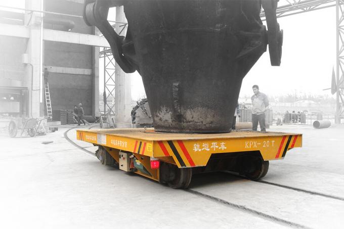 Steel Plant Ladle Electric Rail Transfer Trolley dengan Bahan Carbon Steel