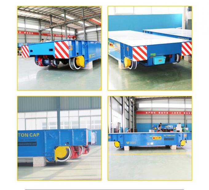20 ton Steerable Electric Rail Transfer Cart dengan Rail Dipandu Kendaraan untuk transportasi bahan tanaman