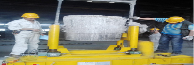 suhu tinggi resistensi ladle transfer mobil dengan anti ledakan transfer keranjang baja tanaman die bogie