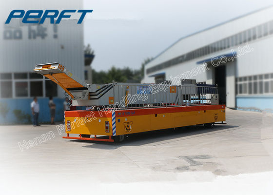 50 ton Motorized Carbon Steerable Industrial Transfer Trolley for Heavy Duty Industrial Material Handling